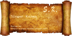 Singer Kozma névjegykártya
